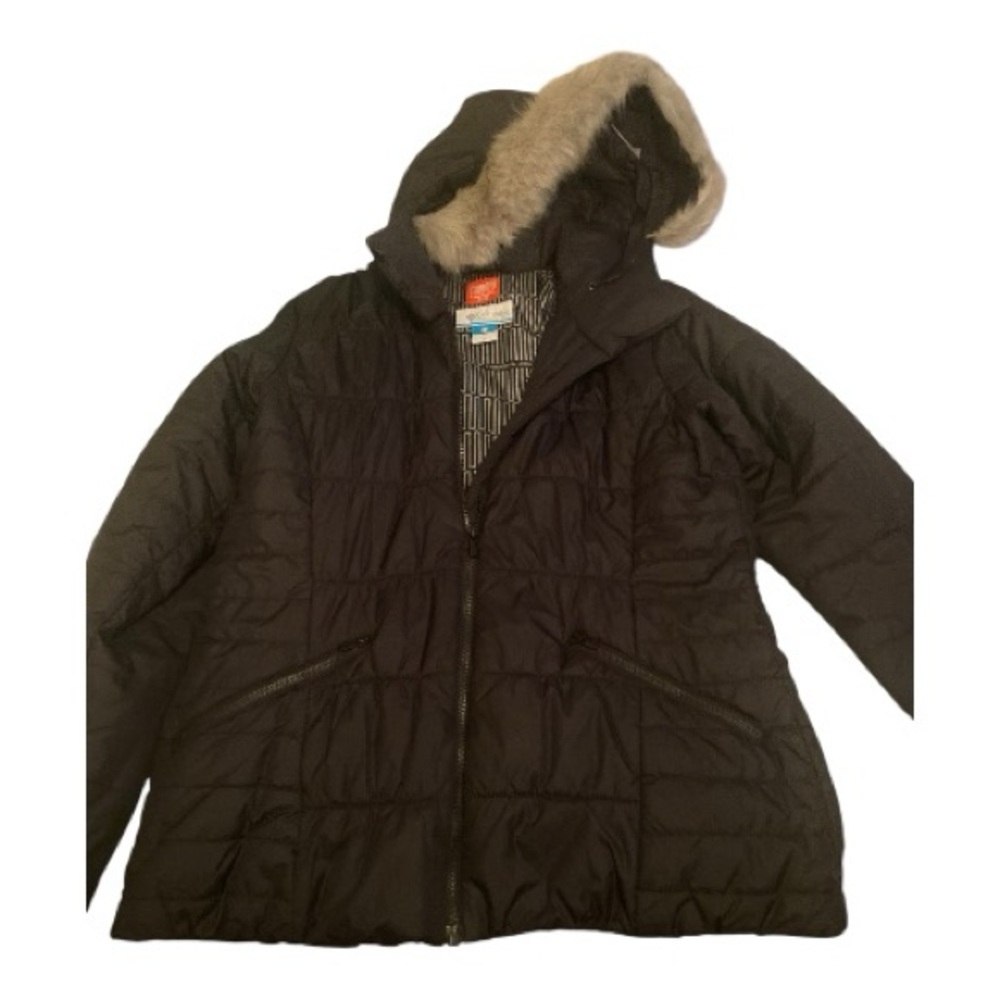 Columbia Black Puffer Jacket with Fur Hood